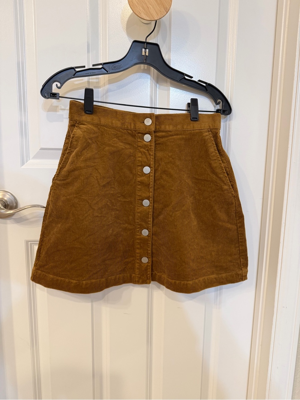 UNIQLO Brown Corduroy Button Front Mini Skirt Size 2